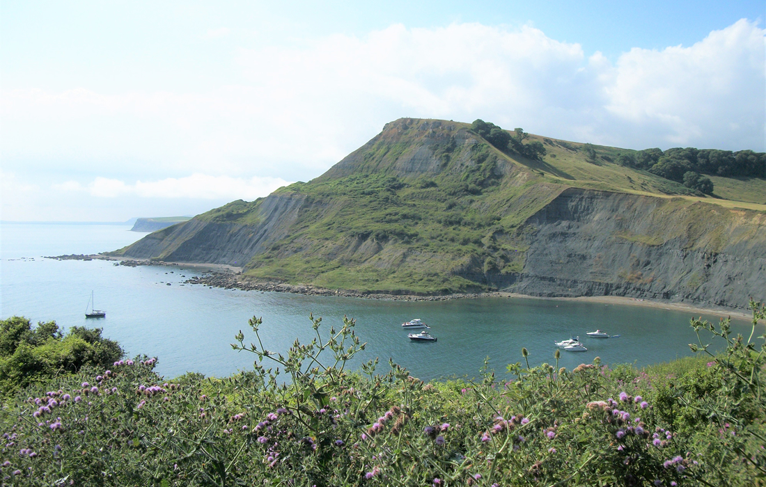 Views of Chapman's Pool and out to the sea