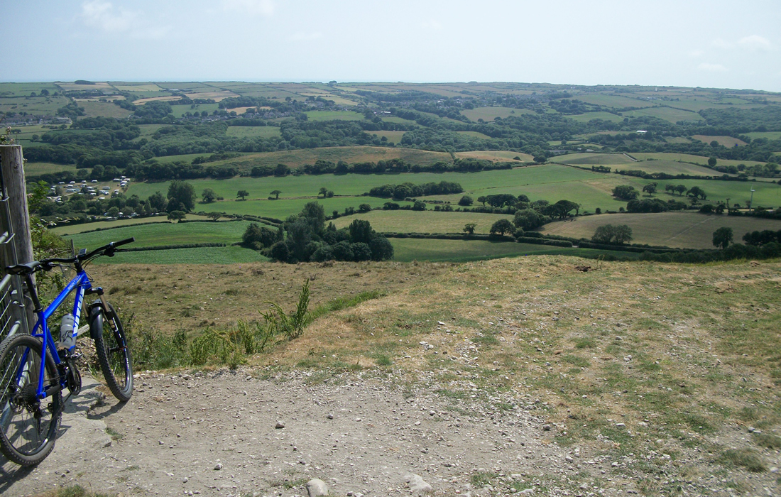Views across the Purbecks at the top of Nine Barrow Down